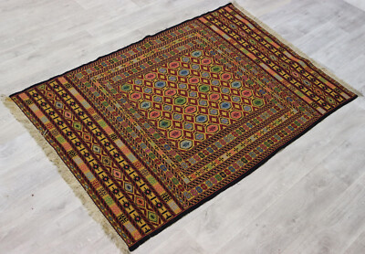 190x125 cm orient Teppich Afghan Turkmen Nomaden Pflanzenfarbe kelim kilim Naw2