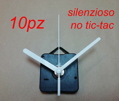 10 pz MECCANISMO OROLOGIO SILENZIOSO PARETE meccanismi lancette bianche  bianco | eBay