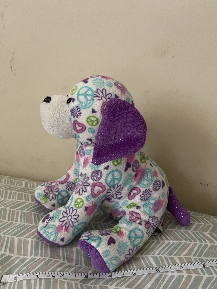 Webkinz GANZ Virtual Pet Plush Toy - PEACE OUT PUPPY (9 inch) Purple - Image 2 of 4