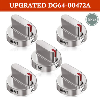 5 Pcs OEM For Samsung DG64-00472A Stainless Steel Control Knobs DG64-00472A