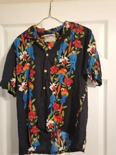 Vintage Men’s Paradise Found Parrots Birds Magnum PI Hawaiian Shirt Med