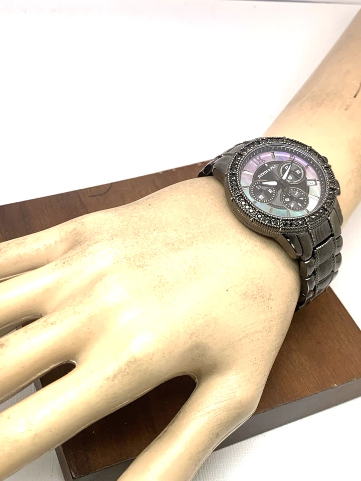 Женские кварцевые часы-хронограф Judith Ripka черные нержавеющая сталь 38 мм - Изображение 4 из 4