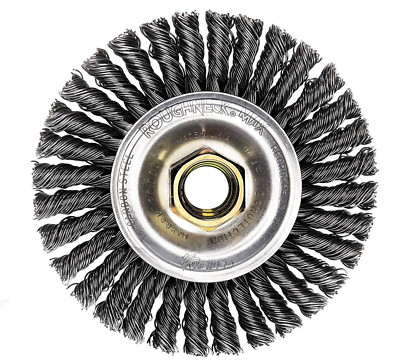 13131 4'' Roughneck Max Stringer Bead Wire Wheel, 0.020'' Steel Fill, 5/8''-11 UNC