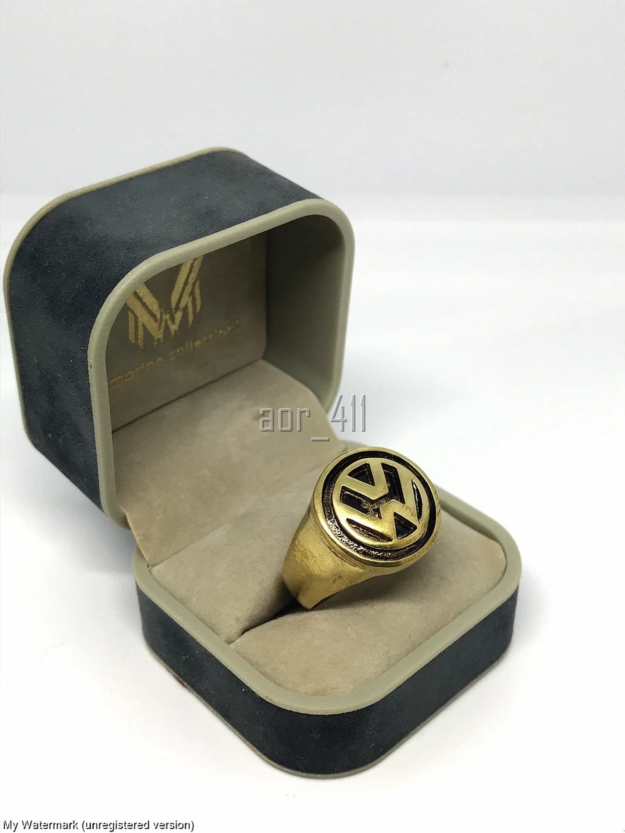 Handmade Classic VOLKSWAGEN Brass Ring Volk Size 8-12 Gold and