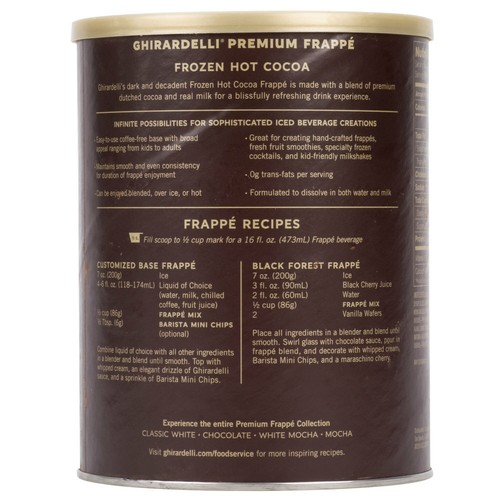 Ghirardelli 3.12 lb. Frozen Hot Chocolate Frappe Mix - Picture 2 of 5