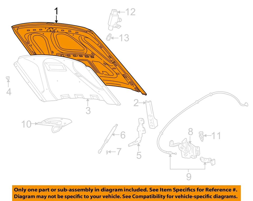 Used Hood fits: 2005 Mercury Grand marquis Grade A Foto 3 de 4