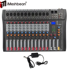 Pro 12Channel 110-220V Power Mixer Audio Mixing Console 16 DSP w/USB Bluetooth
