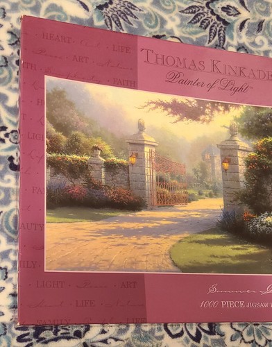 Thomas Kinkade Puzzle 1000 Pieces "Summer Gate" Landscape #3310-25 New 2001 - Picture 3 of 10