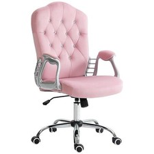 Image of Vinsetto Home Office Chair Adjustable Height Tilt Function Seat Furniture Pink