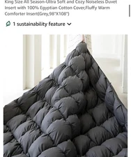 Kakabell Down Feather Pinch Pleate Comforter Cotton Black (Cal. King108 x 98)