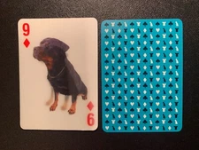 single/swap playing cards DOGS 3D  Nine  of Diamonds Special Effects