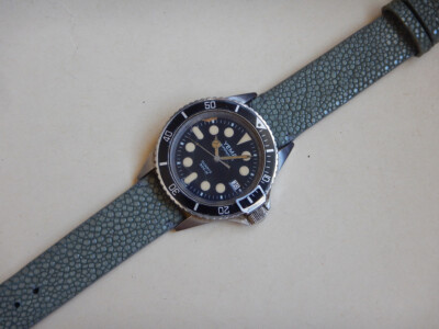 Bracelet En Galuchat Véritable Poli Gris Souris - Largeur 19 Mm - Fait Main En France - Neuf