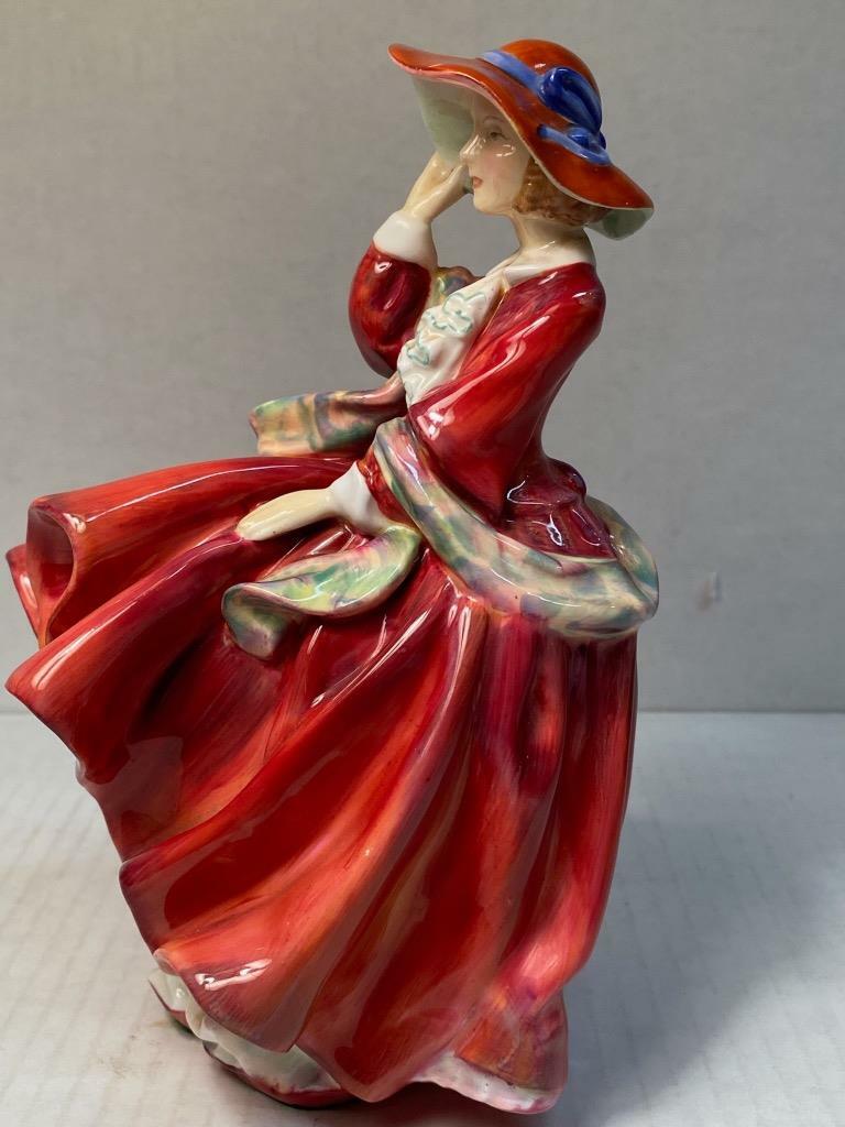 Royal Doulton Figurine Top O The Hill Woman Red Dress HN1839
