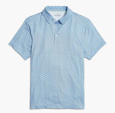J.Crew Men's Blue Multi Short Sleeve Golf Print Performance Polo Shirt Sz L