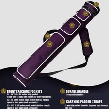 Champion 2X4,3x6 Purple Nylon Billiard Pool Cue Stick Hard Case 4S2B, 6S3B