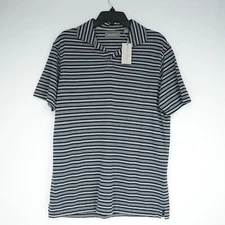 Daniel Cremieux Signature Collection Polo Shirt M Navy White Striped NWT $85