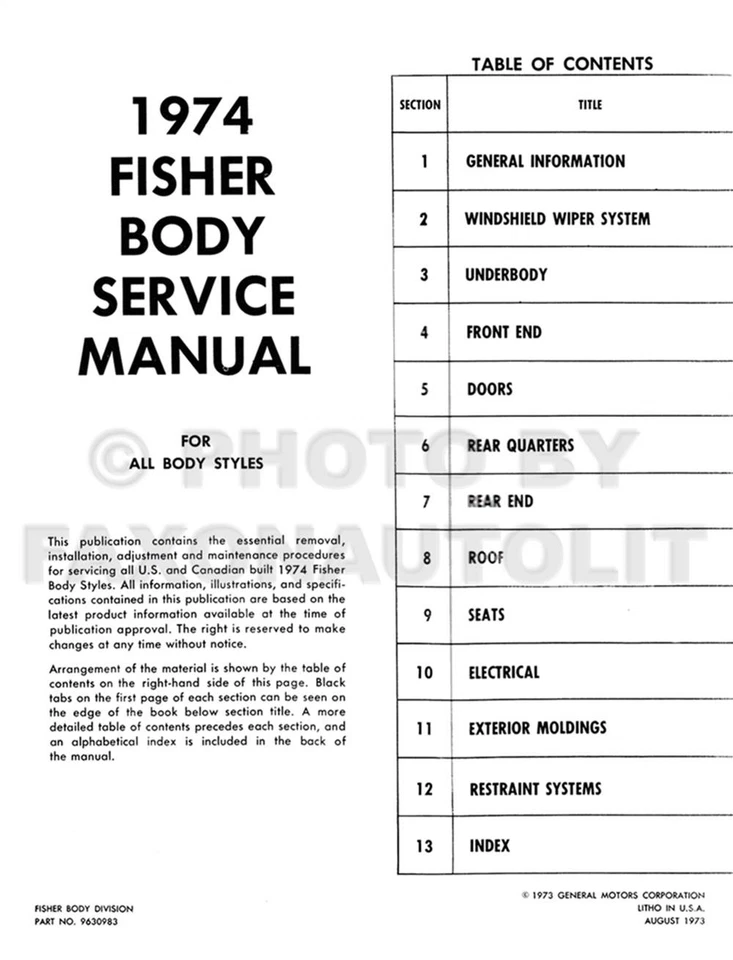 1974 Buick Negozio Manuale E Corpo Riparazione CD Riviera Lesabre Ripiano Secolo - Immagine 3 di 3