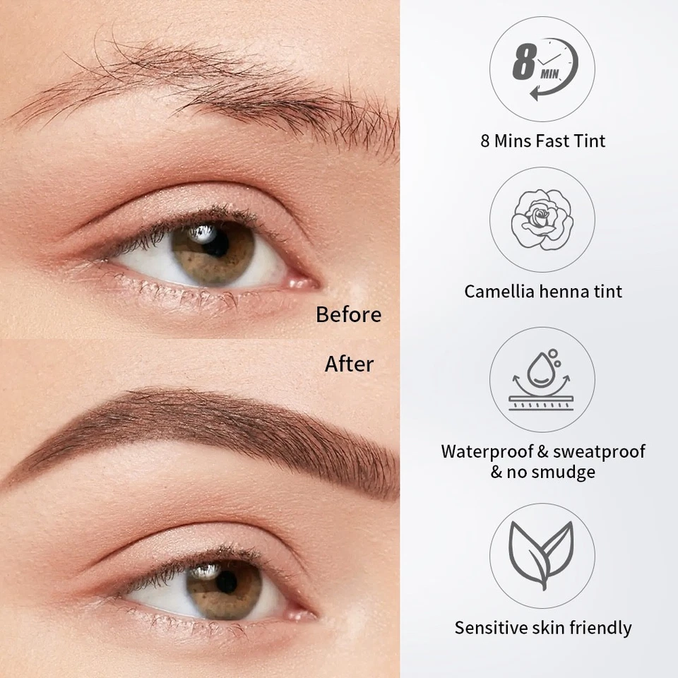 Henna Eyebrow Eyelash Tint Lasting Brow Dye Cream Kit Professional Iconsign Set - Image 3 of 4