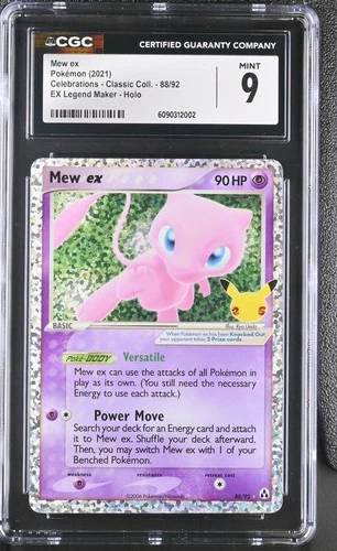 CGC 9 Mew ex 88/92 Celebrations: Classic Collection Holo