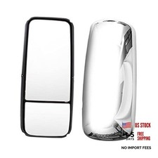 Door Mirror compatible with Kenworth T660, Motorized Power Heated Chrome Door