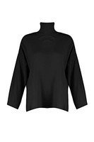 Trendyol Damen Rollkragen Einfarbig Oversize Sweater Sweatshirt, Schwarz, S,