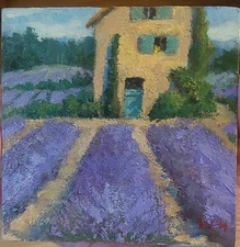 Provence Impressionistic Landscape Oil Painting. 5x5in Oil On Panel. 
