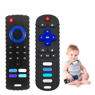 ROBBEAR Baby Teething Toys, Food Grade Silicone Teethers for Black+Black 