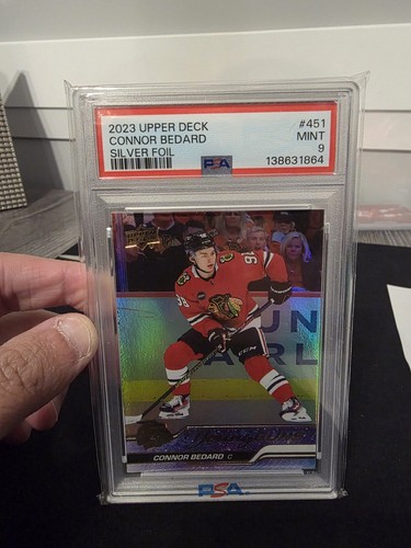 Connor Bedard Young Guns Silver Foil Psa 9 2023 Upper Deck Epack Exclusive