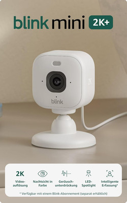 Blink Mini 2K+ (Neueste Generation) Überwachungskamera Für Den Innenbereich | Si
