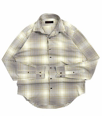 Etro Plaid Button-Up Cotton Dress Shirt Men s L Multicolor Made In Italy Luxyry