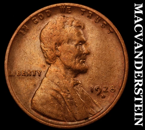 1928-D Lincoln Wheat Cent - Scarce  Extra Fine  Semi-key  Better Date  #i1496