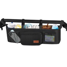 Guiseapue Double Stroller Organizer with 2 Insulated Stroller, Black