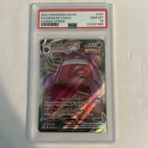 Pokémon TCG Gengar VMAX 157/264 Fusion Strike Ultra Rare Full Art Holo Card