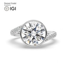 Round Diamond Engagement Ring Platinum Labgrown 3.30 Ct Solitaire