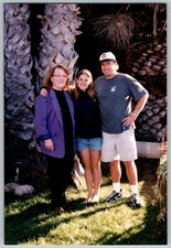 Vtg Color Snapshot Family Group Palm Trees Purple Blazer Denim Shorts 2000