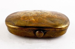 Antique Brass Snuff Box with Inscription JOHN likely Dutch 1830