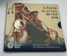 2015 The Royal Navy £ Two Pound coin Royal Mint BU Pack HMS Belfast WW1