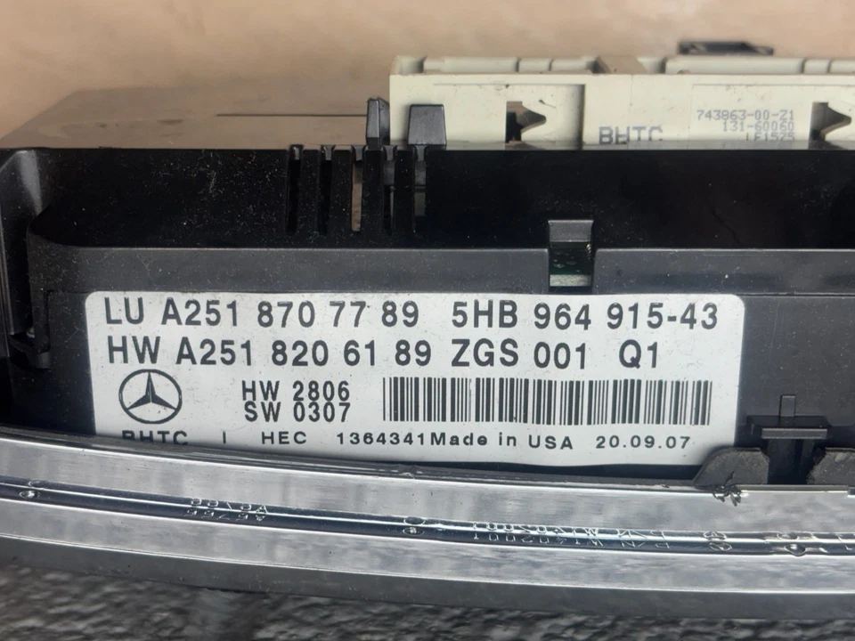 MERCEDES BENZ GL450 ML550 R350 OEM CALOR AC CONTROL TEMPERATURA PANEL INTERRUPTOR Foto 3 de 3