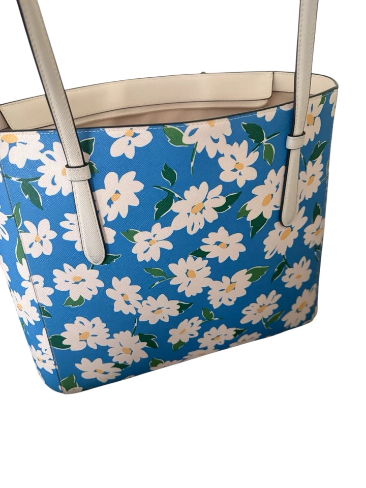 Kate Spade Schuyler Printed Floral Tote Bag Purse Tide Pool Blue White Flower - Image 2 of 4