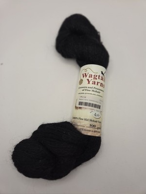 1 Skein Wagtail Yarns 100% Fine Kid Mohair 4Ply 999 999 Black 100% Fine Kid Moha