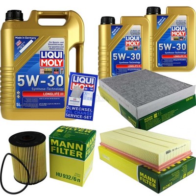 INSPEKTIONSKIT FILTER LIQUI MOLY ÖL 7L 5W-30 für Porsche Cayenne 955 3.6 VW