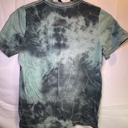 Boys Adidas T Shirt Youth 7 Small Green Tie Dye Short Sleeve Logo Athletic Sport - Picture 2 of 3