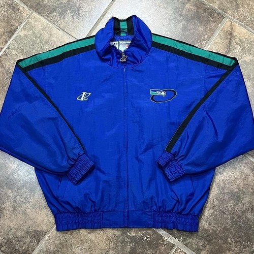 Vintage 90s Logo Athletic NFL Seattle Seahawks Football Windbreaker Jacket
