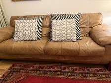 One 3 Seater And Two 2 Seater Leather Sofa