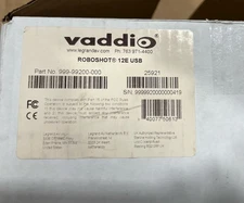 Vaddio 999-99200-000 RoboSHOT 12E Elite USB PTZ Camera with 12x Optical Zoom New