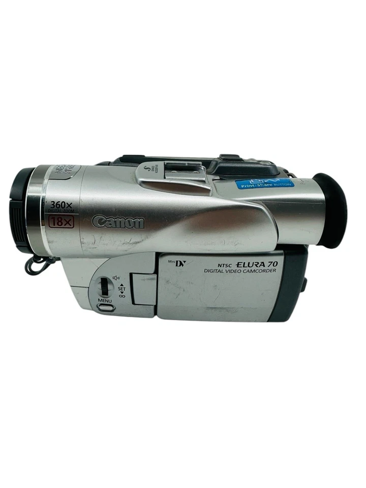 Canon Elura 70 MiniDV Silver Handheld 360X Digital Zoom NTSC Video Camcorder - Image 2 of 4