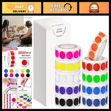 10,000 Color Coding Labels - 1/2" Round Dot Stickers, 10 Assorted Colors for Hom
