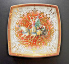 Versace X Rosenthal Christmas Chariot 2007 Small Tray Square 9cm *rare*
