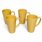 Rare Signature Housewares 4pc Set Golden Yellow Tall Coffee Cups 16 oz Thailand