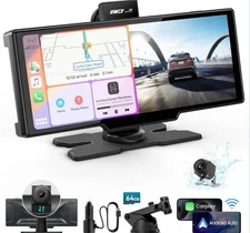 Dash-cam 10” IIWey ik 7 Portable Apple CarPlay Car Stereo Wireless Android Auto